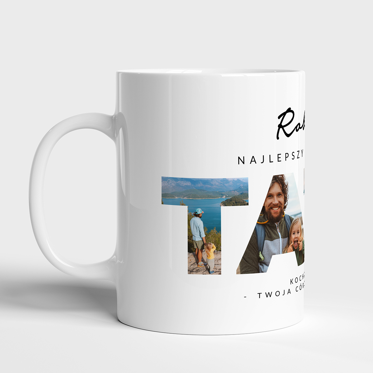 Blank mug mockup isolated on white background 3D rendering